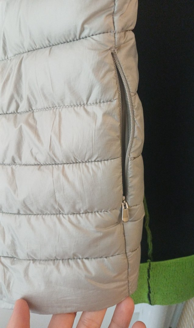 Bej Fermuarlı Kadın Şişme Yelek - Görsel 3