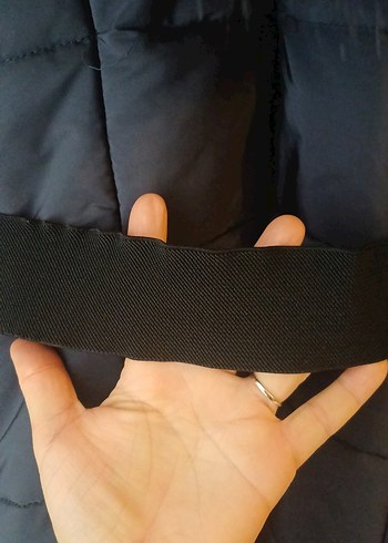 Kemerli Lacivert Kadın Uzun Kışlık Mont - Görsel 6