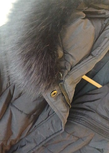 Kemerli Lacivert Kadın Uzun Kışlık Mont - Görsel 4