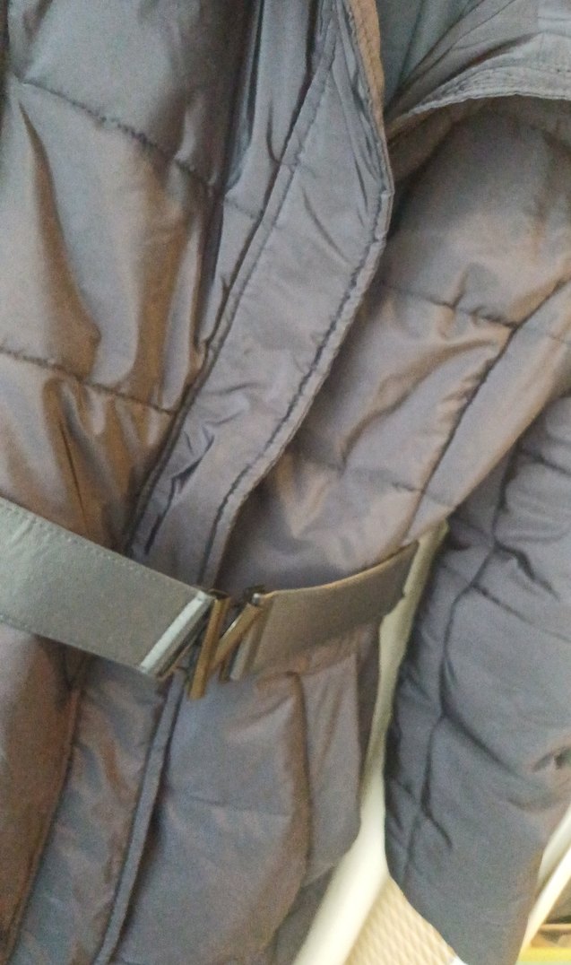 Kemerli Lacivert Kadın Uzun Kışlık Mont - Görsel 2