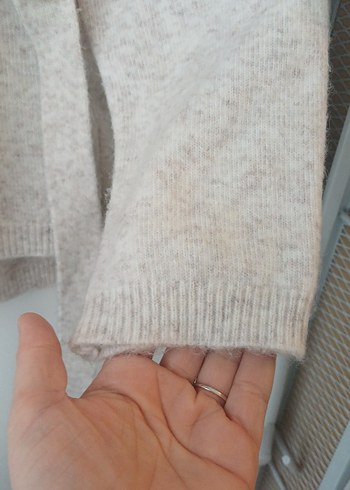 Ecru Örgü Kadın Yün Kazak - Görsel 5