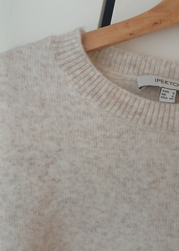 Ecru Örgü Kadın Yün Kazak - Görsel 4