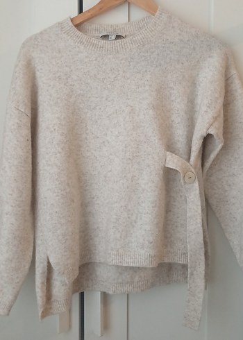 Ecru Örgü Kadın Yün Kazak - Görsel 2