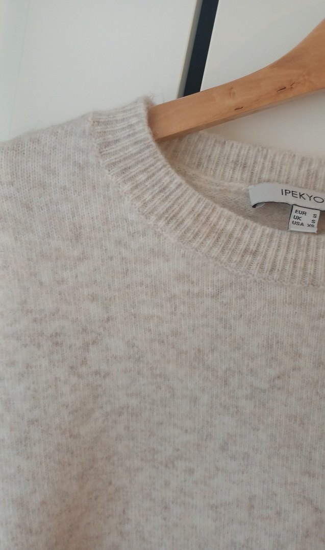 Ecru Örgü Kadın Yün Kazak - Görsel 4