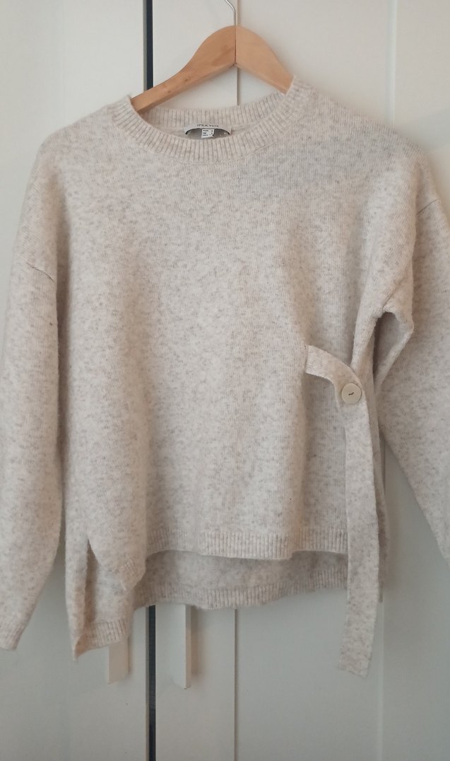 Ecru Örgü Kadın Yün Kazak - Görsel 2