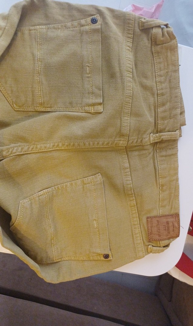 Düğmeli Hardal sariErkek Çocuk Keten Pantolon - Görsel 4