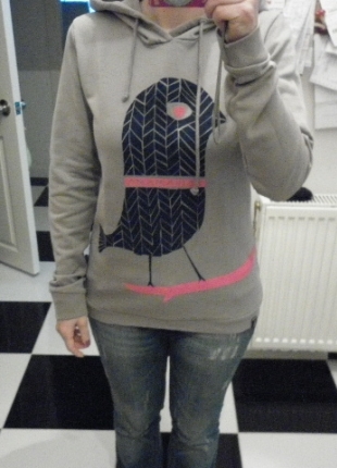 Abercombie Fitch gri kapşonlu sweatshirt