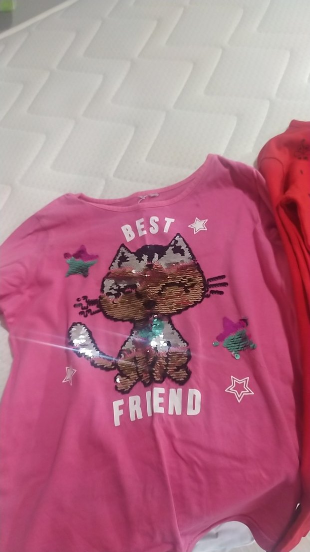 Kız Çocuk Pembe Baskılı Uzun Kollu Tişört ikili fiyattir - Görsel 3