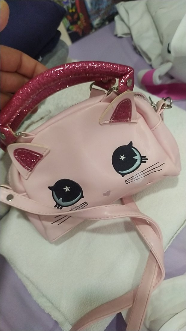 Pembe Kedi Desenli Kız Çanta - Görsel 5