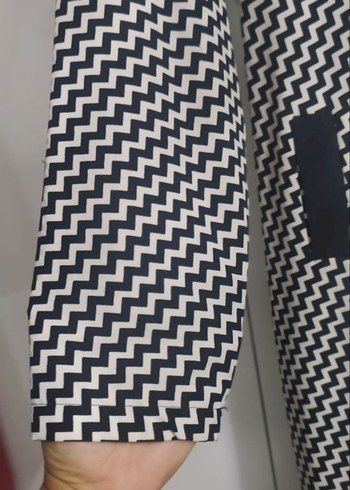 Gri Kareli Uzun Kadın pardesü - Görsel 2