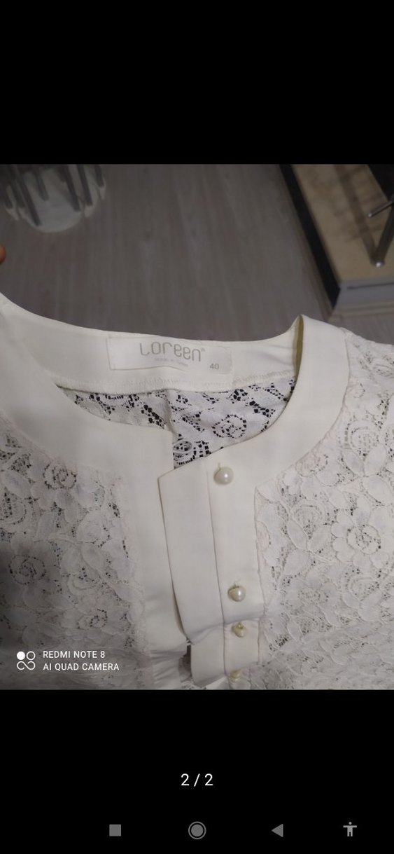 kadın Nakışlı Beyaz Bolero - Görsel 2