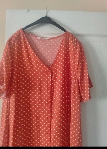 Puantiyeli kısa Kollu Kadın Elbise - Görsel 4