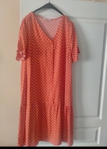 Puantiyeli kısa Kollu Kadın Elbise - Görsel 5