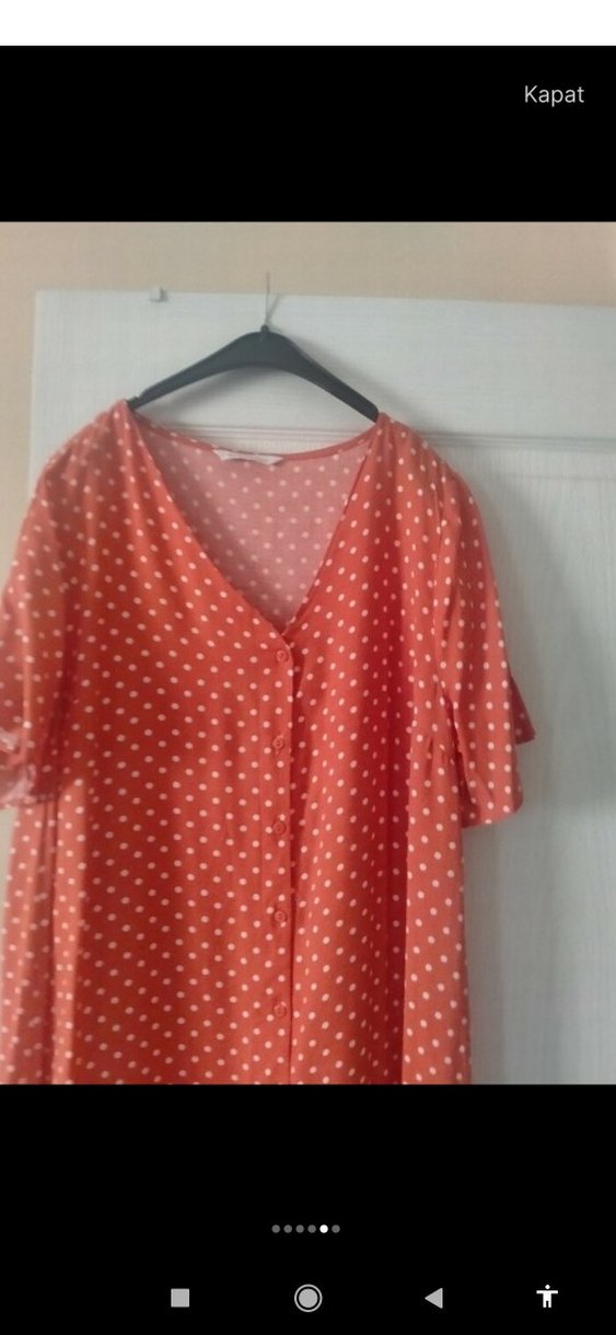 Puantiyeli kısa Kollu Kadın Elbise - Görsel 4