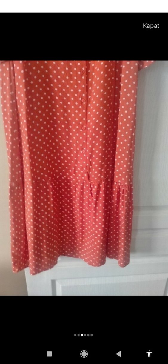 Puantiyeli kısa Kollu Kadın Elbise - Görsel 2