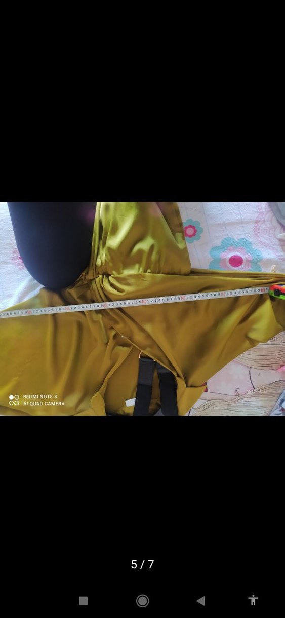 Parlak Haki Kuşaklı Uzun Kadın Elbise - Görsel 5