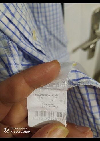 Mavi Ekose Pamuklu Kadın Gömlek - Görsel 4