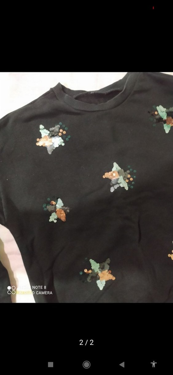 Kız çocuk Siyah Mini Payetli Sweatshirt - Görsel 2