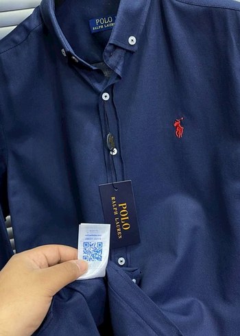 Lacivert Erkek Polo Uzun Kollu Gömlek - Görsel 2