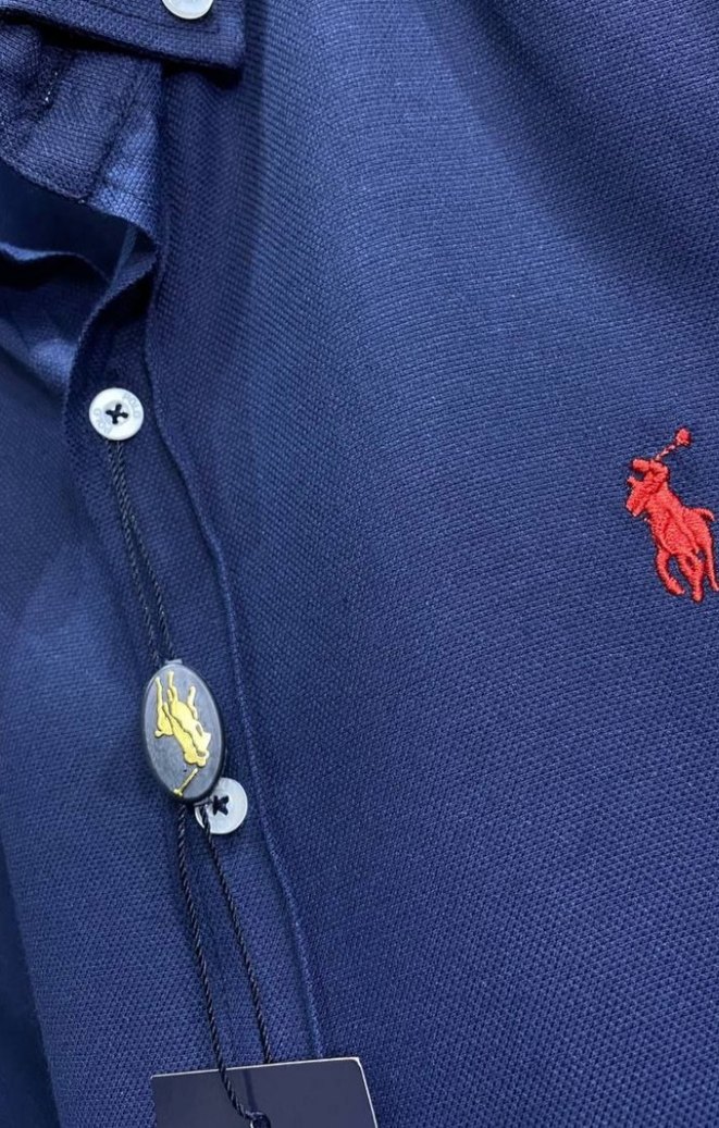 Lacivert Erkek Polo Uzun Kollu Gömlek - Görsel 3