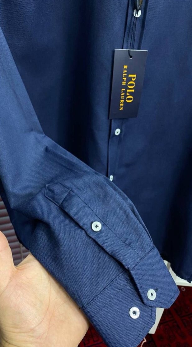 Lacivert Erkek Polo Uzun Kollu Gömlek - Görsel 4