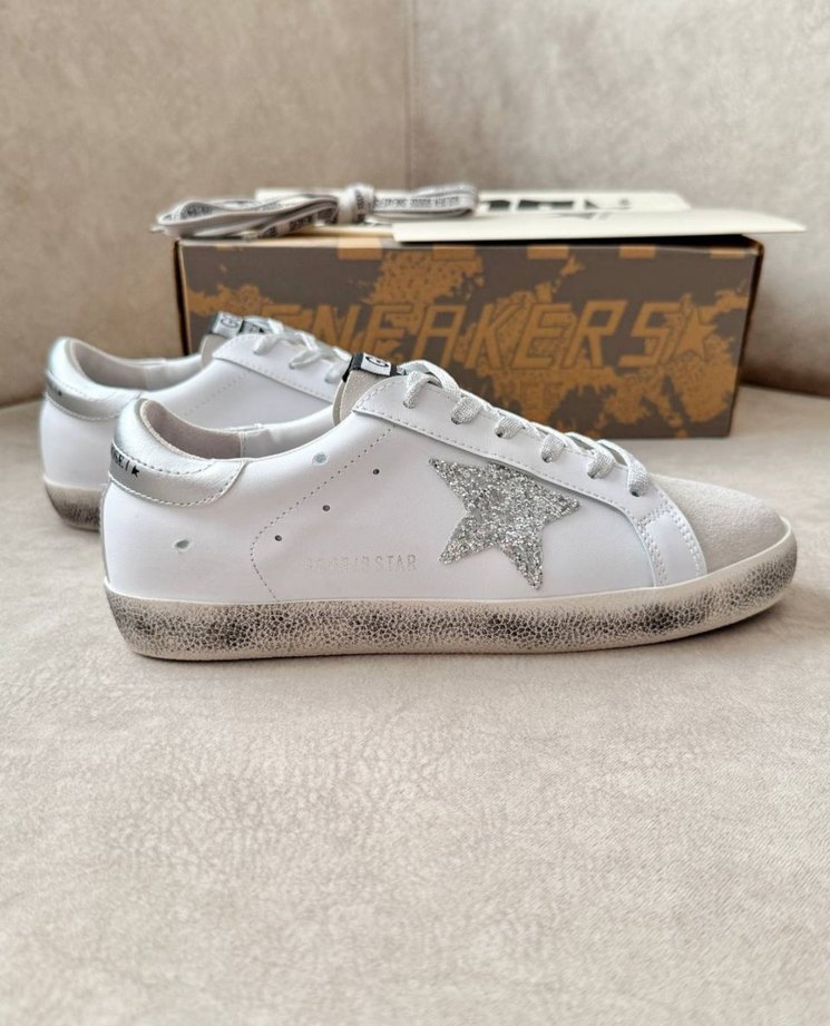 Gri Baskılı Beyaz Kadın Sneakers Wedge Topuklu - Görsel 4