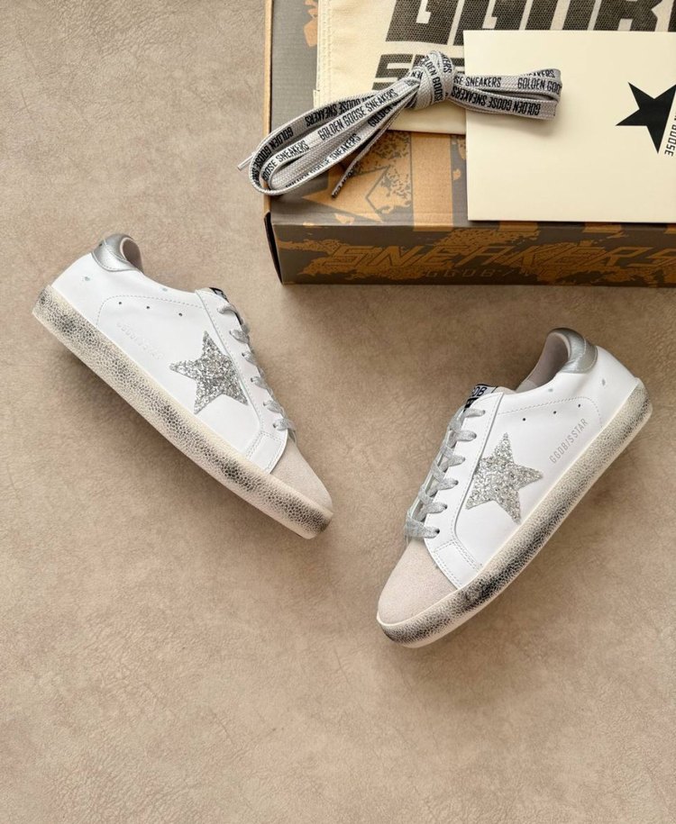 Gri Baskılı Beyaz Kadın Sneakers Wedge Topuklu - Görsel 2