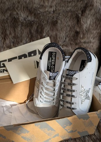 Kadın Beyaz Spor Ayakkabı Simli Yıldız Detaylı - Görsel 3