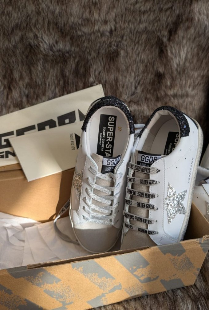 Kadın Beyaz Spor Ayakkabı Simli Yıldız Detaylı - Görsel 3