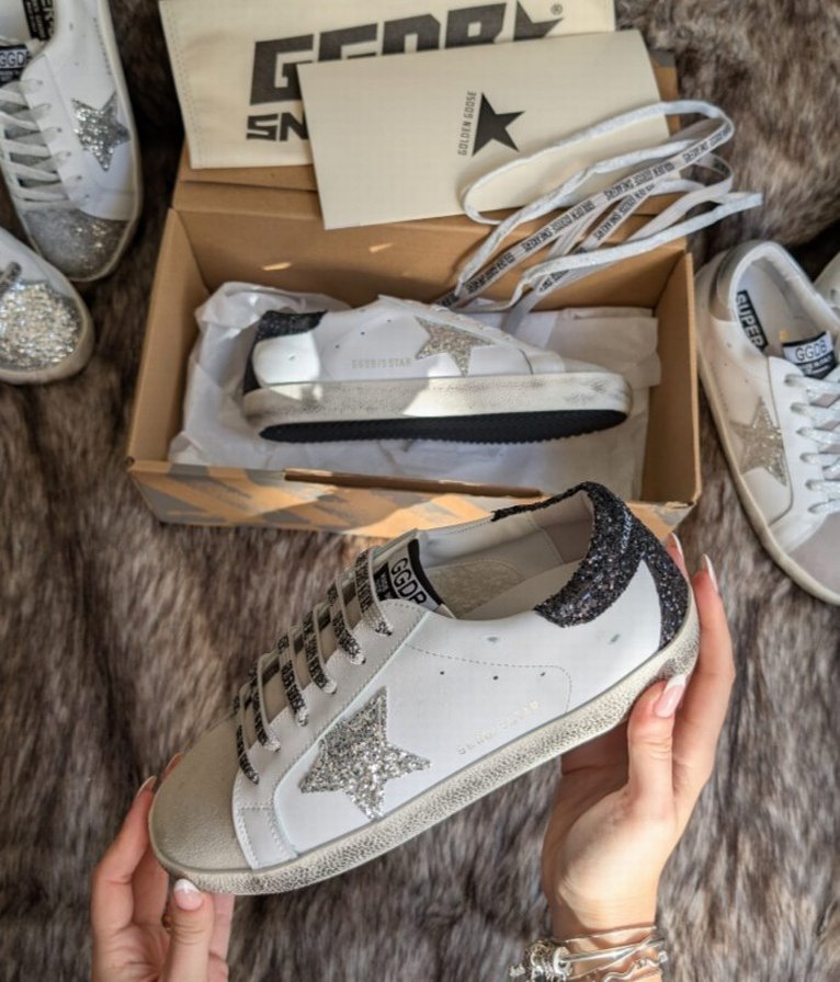 Kadın Beyaz Spor Ayakkabı Simli Yıldız Detaylı - Görsel 5