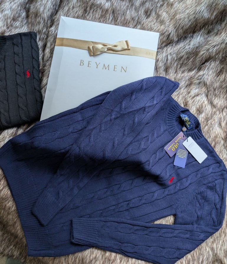 Polo Ralph Lauren Mavi Örgü Erkek Kazak - Görsel 3