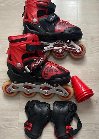 tek ebat Beden Kırmızı Desenli Unisex Paten
