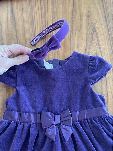 H&M H&M mor kadife astarlı elbise 12-18 ay