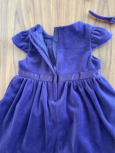 12-18 Ay Beden mor Renk H&M mor kadife astarlı elbise 12-18 ay