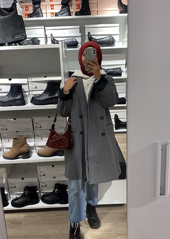 s Beden Gri Klasik Yünlü Kaban