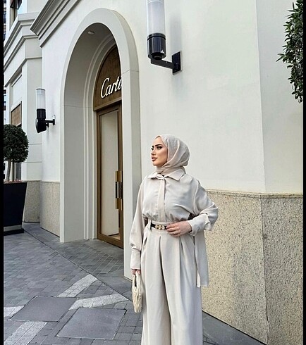 Diğer Lia Pelerin Tulum Krem