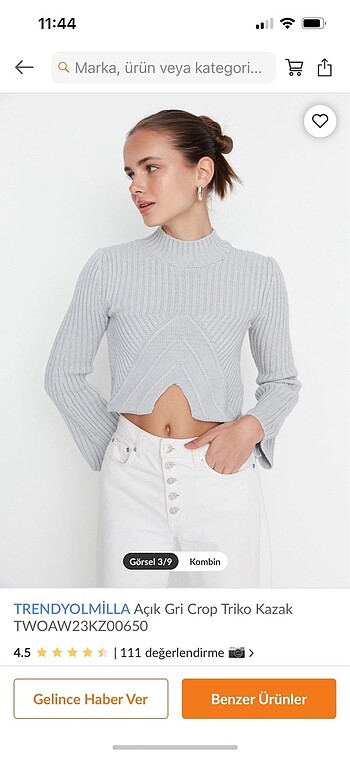 Crop triko kazak