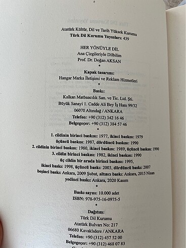  Her Yönüyle Dil / Ana Çizgileriyle Dilbilim