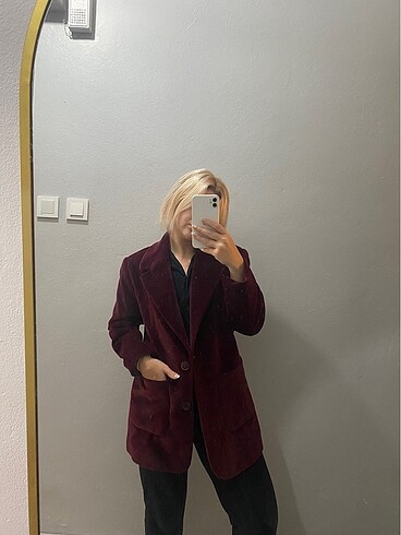 Koton Bordo süet blazer