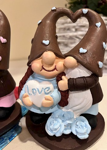 Kalpli Şapkalı Sevimli Figürin Çift - Görsel 4