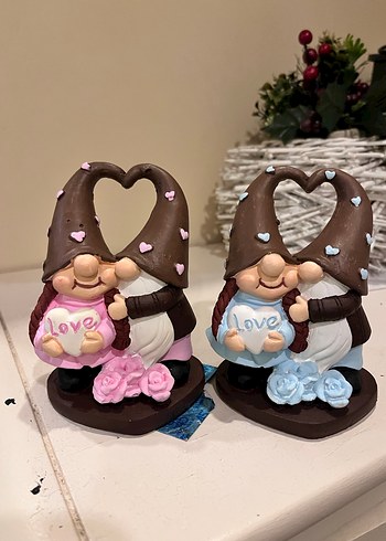 Kalpli Şapkalı Sevimli Figürin Çift - Görsel 2