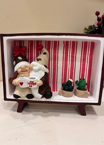 Bordo Renkli Renkli Figürlü Dekoratif Obje - Görsel 3