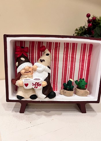 Bordo Renkli Renkli Figürlü Dekoratif Obje - Görsel 2