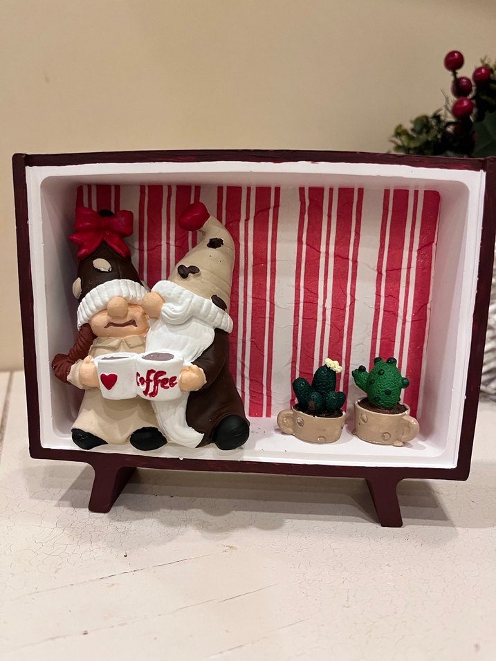 Bordo Renkli Renkli Figürlü Dekoratif Obje - Görsel 3