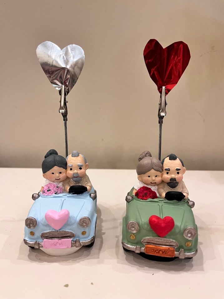 Sevimli Çift Figürlü Mini Araba Not Tutucu - Görsel 3