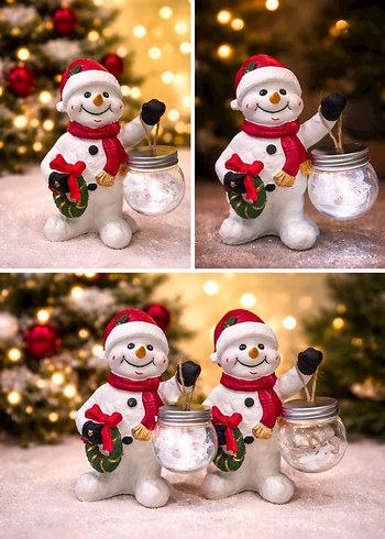 Renkli Noel Temalı Kardan Adam Biblo - Görsel 2