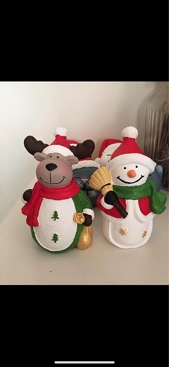 Geyik ve kardan adam çifti - Görsel 2