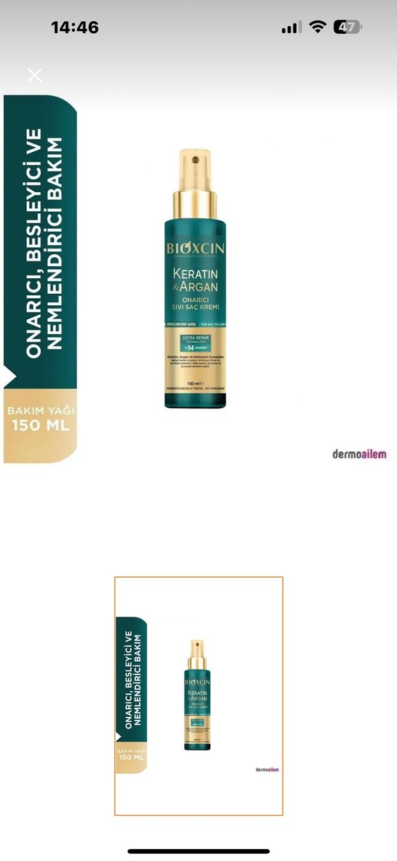 Bioxcin keratin argan onarıcı saç spreyi - Görsel 5