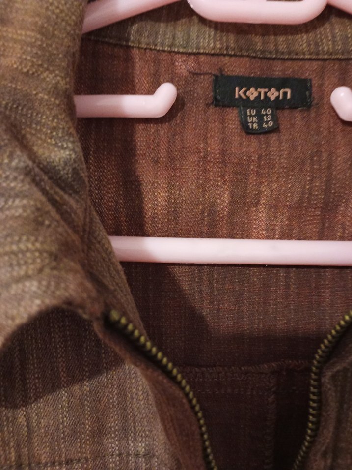 Kahverengi Kemerli Kadın Ceket vintage - Görsel 2