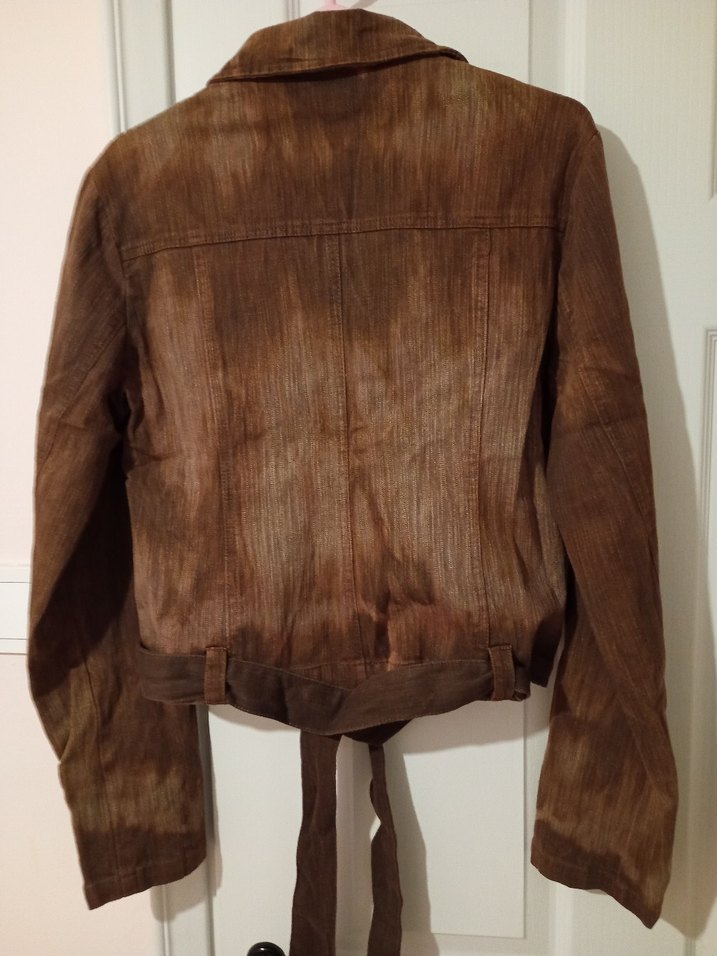 Kahverengi Kemerli Kadın Ceket vintage - Görsel 3